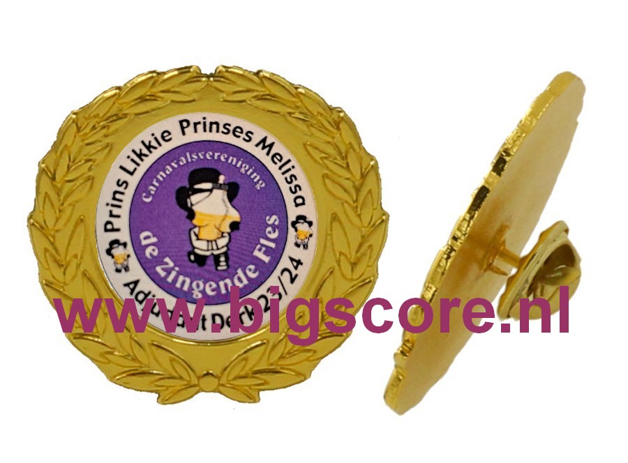 Carnaval M-01 Pin Metalen in Goud of Zilver inclusief FC logo